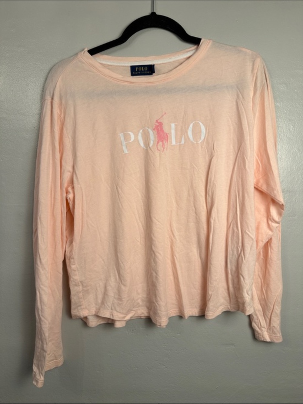 Ralph Lauren Peach Crewneck Long Sleeve Tee pajama size extra large